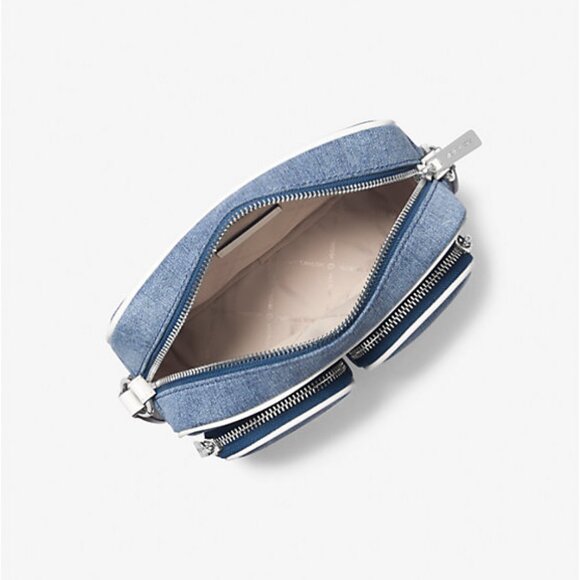 NWT F/S  Jet Set Medium Denim Crossbody Bag with Case for Apple Airpods Pro - Picture 3 of 4